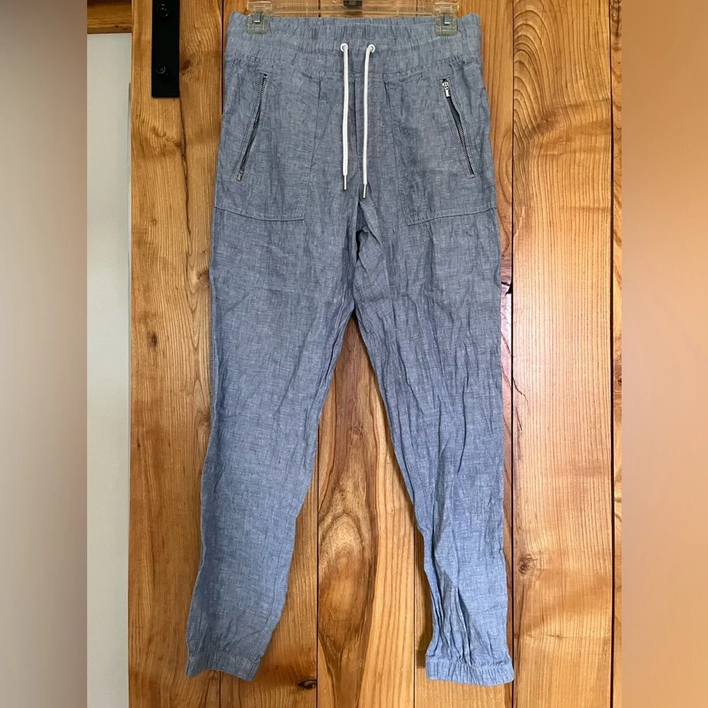 Athleta Light Chambray Blue Drawstring Joggers - Picture 1 of 3